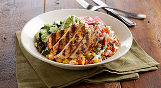 Cauliflower Quinoa Power Bowl With Chicken Enlightened Entrees Menu Bj S Restaurants And Brewhouse